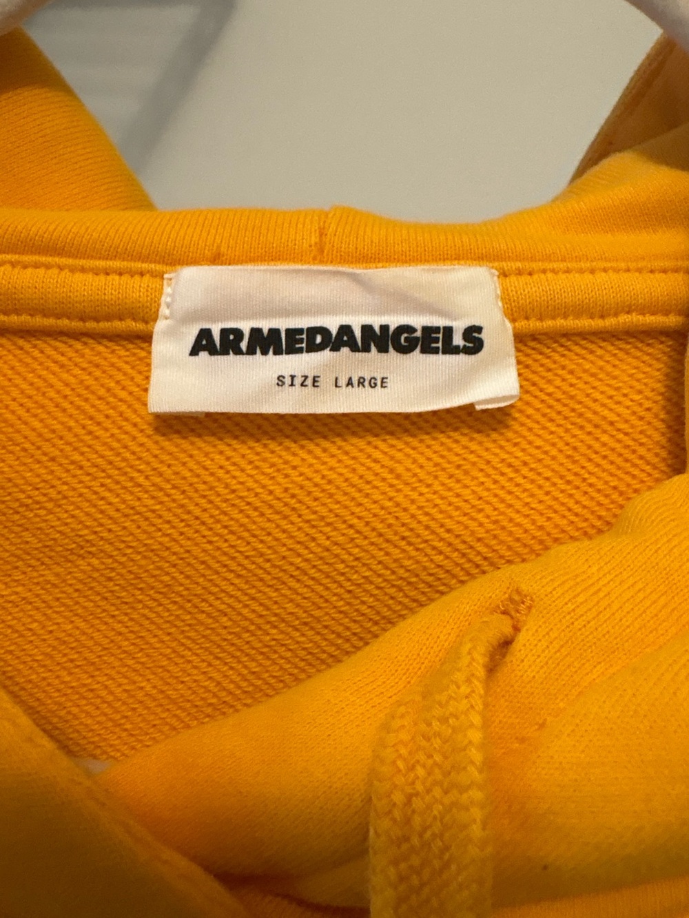 ArmedAngels German ethical brand organic cotton sunshine Yellow Pullover Hoodie - Picture 3 of 13